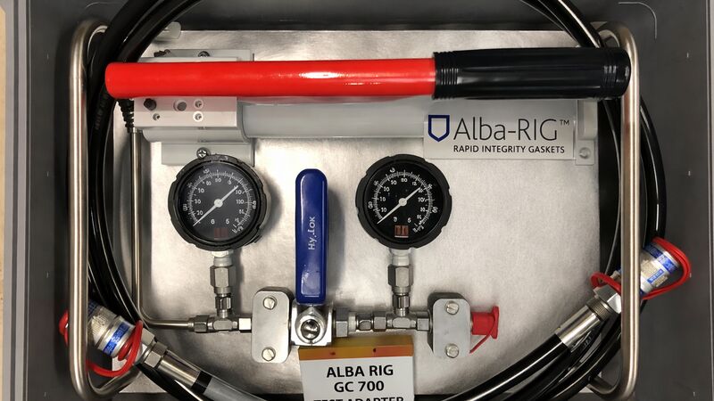 Alba RIG Subsea pump with Alba Logo